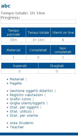 Menù su FormaLMS